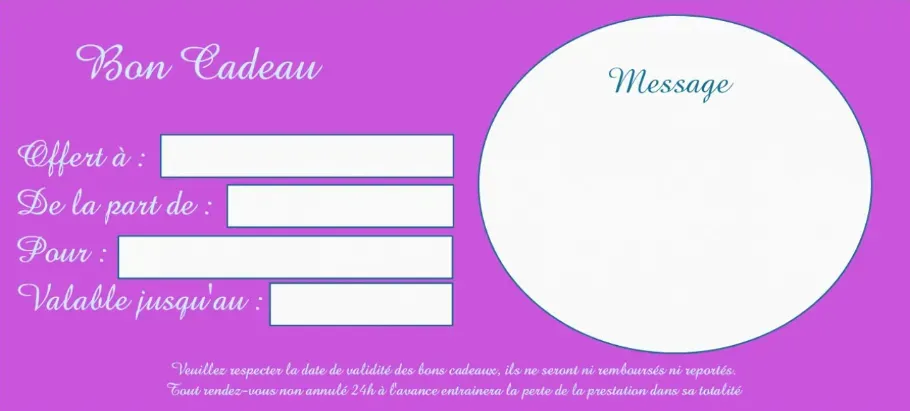 Carte Cadeau Verso